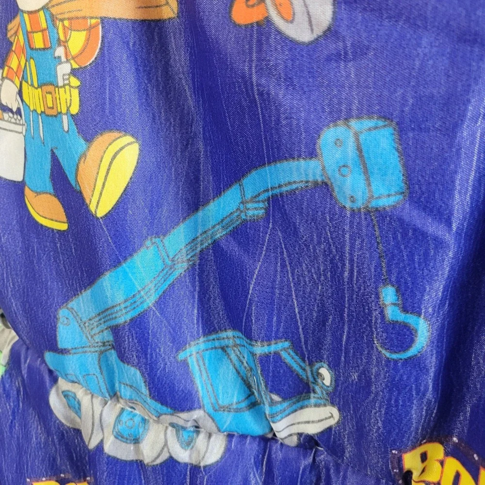 Bob the‎ Builder Sleeping Bag Kids Blue Yellow Construction Vehicle Print